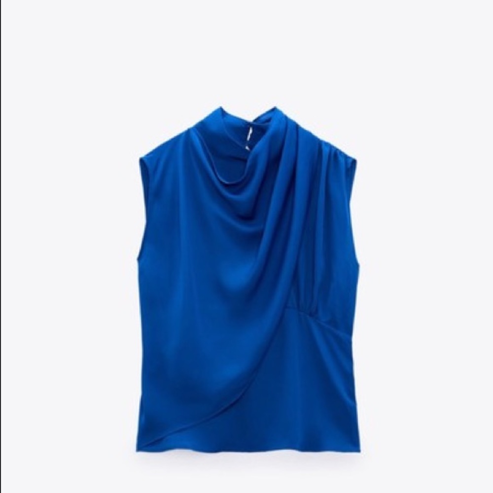 Zara blue flowy sleeveless top